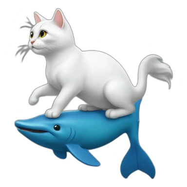 Un chat sur un dauphin sticker