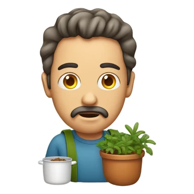 Confused man with pot in tote bag sticker