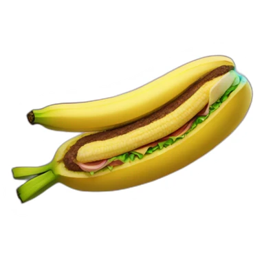 banana flew into space on a rocket made of burgers  sticker