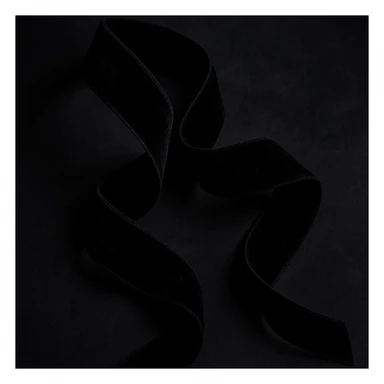 goth black velvet ribbon, dramatic sticker