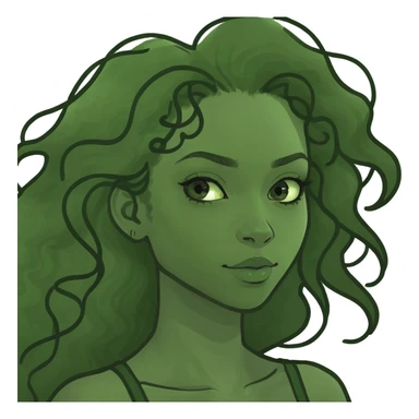 Mixed girl with long curly hair sticker