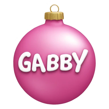 pink ornament with the name gabby on it in cursive sticker