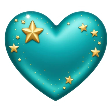 Teal heart with little stars sticker