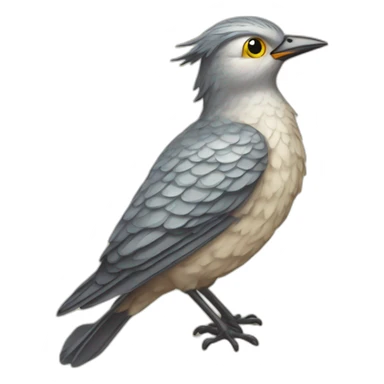 Cuckoo bird wearing a vintage dress sticker