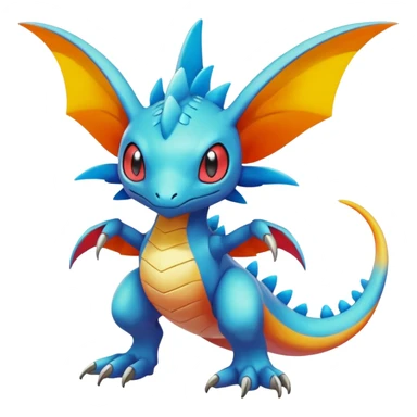 Colorful Vibrant Unique Pokémon-Digimon-Fakémon-hybrid-creature (full body) sticker