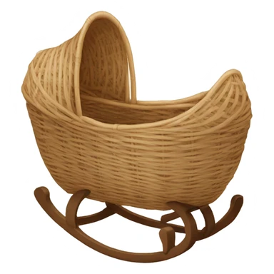 Newborn in a rattan cradle sticker
