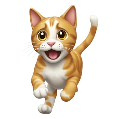 Cat running away sticker