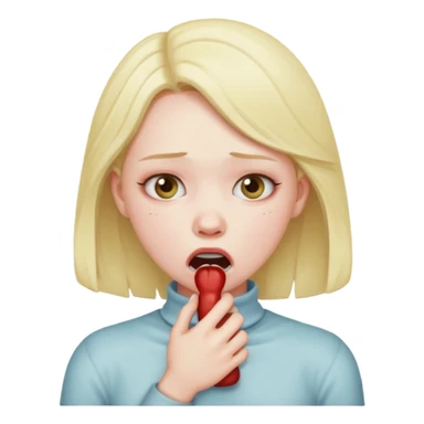 a girl choking herself sticker