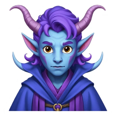 wizard thiefling with purple skin sticker
