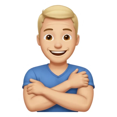 arms crossed over neck laughing guy sticker