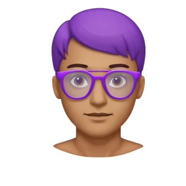 Cyberpunk man head 3d puruple cyber-glasses half rotate face 3d sticker