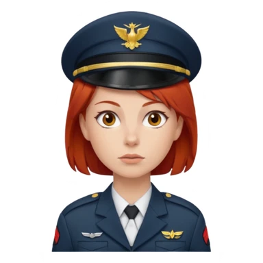 Female Soldier red hair no wearing cap sticker