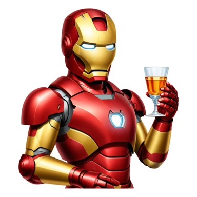 Iron man with vodka sticker