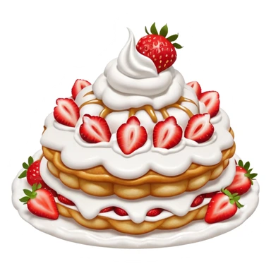 Funnel cake topped with strawberries and whip cream sticker