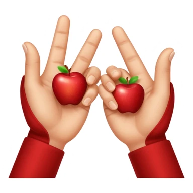 two hands with index fingers extended, gently touching at the fingertips, apple emoji style sticker
