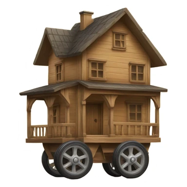Big Wooden House on small wheels sticker