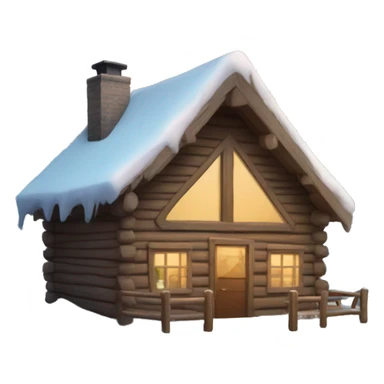 winter cabin sticker