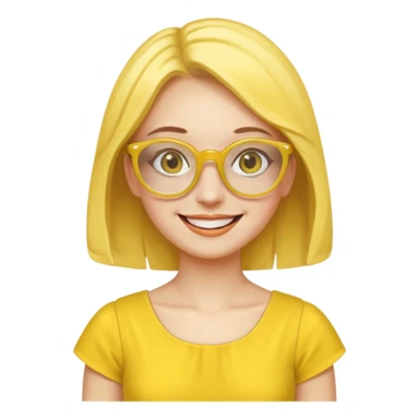 yellow glasses and yellow dressed woman sticker