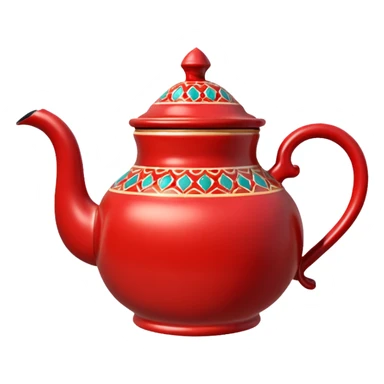 moroccan style teapot red sticker