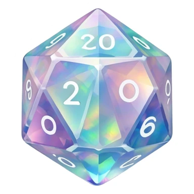 opal crystal gemstone d20 dice sticker