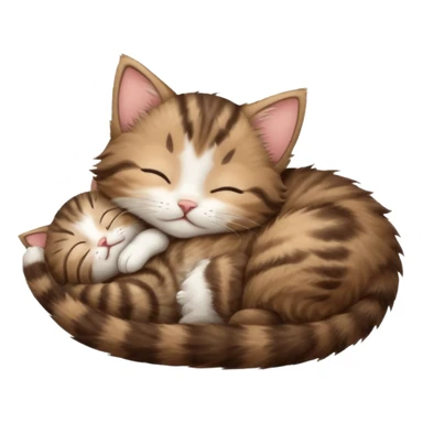 dark brown tabby and white kitten sleeping upside down on its back sticker