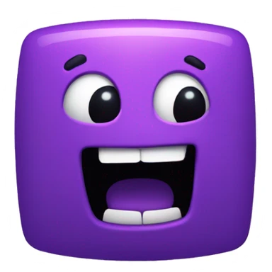 Cute Purple space invader laughing  sticker