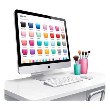 beauty salon inventory dashboard on iMac sticker