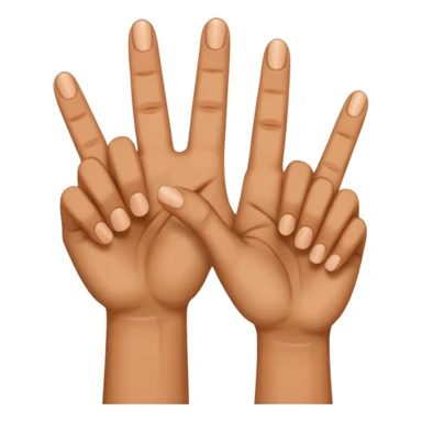 pair of hands with two fingers extended sticker
