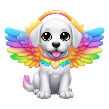 Lisa frank rainbow puppy with angel wings sticker