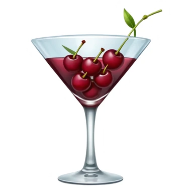 martini glass with burgundy cherries sticker