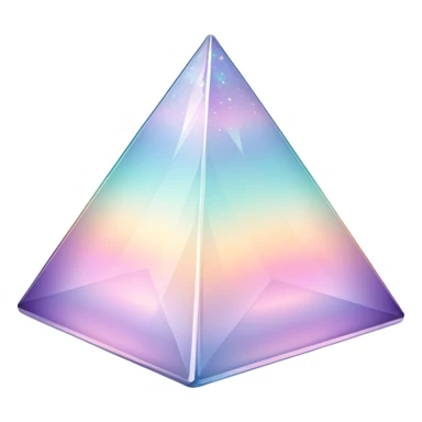 Sparkly glossy Pastel iridescent glass crystal pyramid sticker
