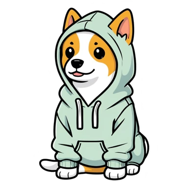 Dog wearing a hoodie  sticker