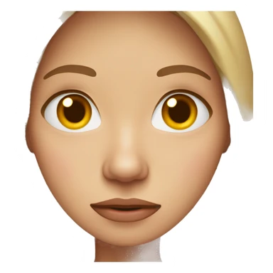 Woman Breathe after crying with watery eyes with light brown hair and flushed with red nose sticker