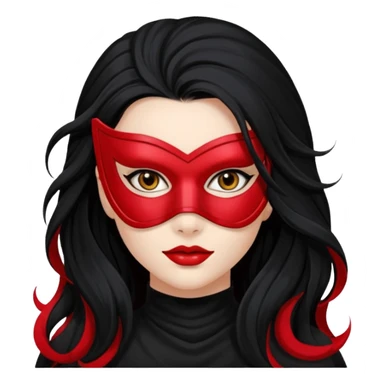 a beautiful girl wearing red mask sticker