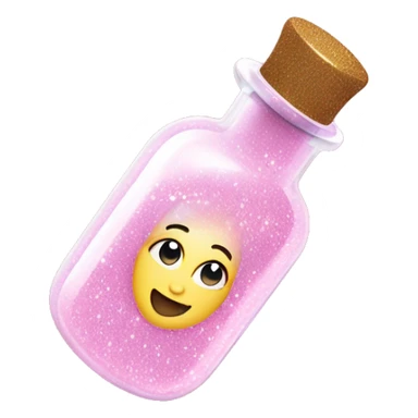 light pink glitter in a little magical looking bottle oval sticker