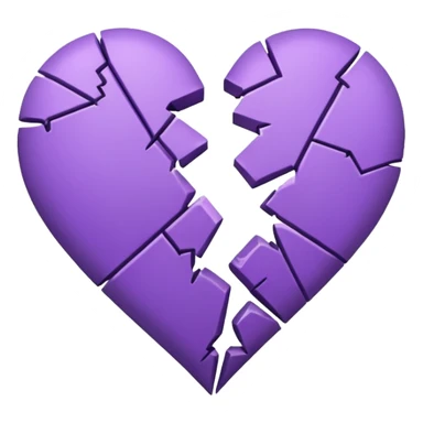purple broken heart sticker