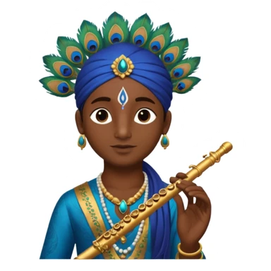Krishna flute with peacock feather  sticker