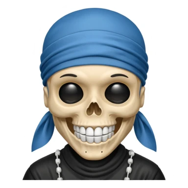 Skull emoji wearing a durag sticker