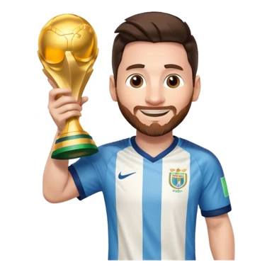 Messi holding the world cup trophy sticker