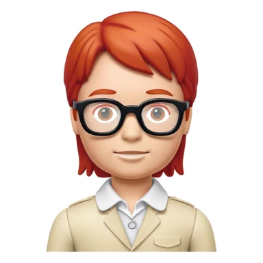 playmobil with red hair and glasses  sticker