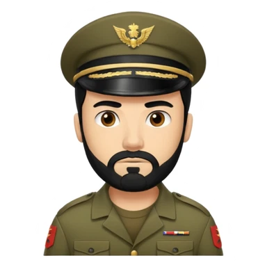 male soldier black hair and beard tyle sticker