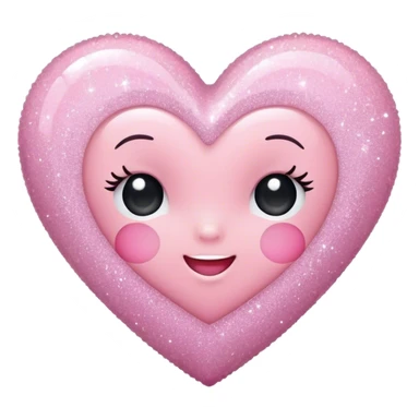 baby pink glitter heart sticker