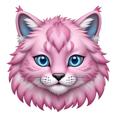A pink lynx with blue eyes  sticker