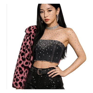 kpop idol star with rhinestones, stylish and fashionable sticker