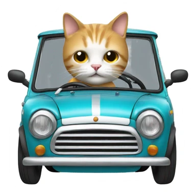 Cat driving à Austin mini car  sticker