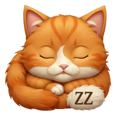 cute orange kitten sleeping with zzz letters above head sticker
