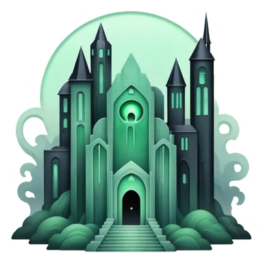 Ghostly Pastel Dark Dull Black Green White Spectral Gloomy Dusky Dystopian Apocalyptic Aesthetic Scenery Deco sticker