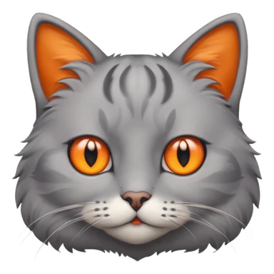 a gray cat with eyes on its FOREHEAD sticker