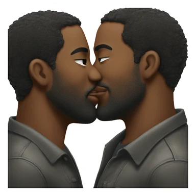 two big black men kissing  sticker