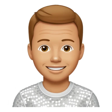 Donnie Wahlberg from NKOTB with golden brown hair, white sequin outfit sticker